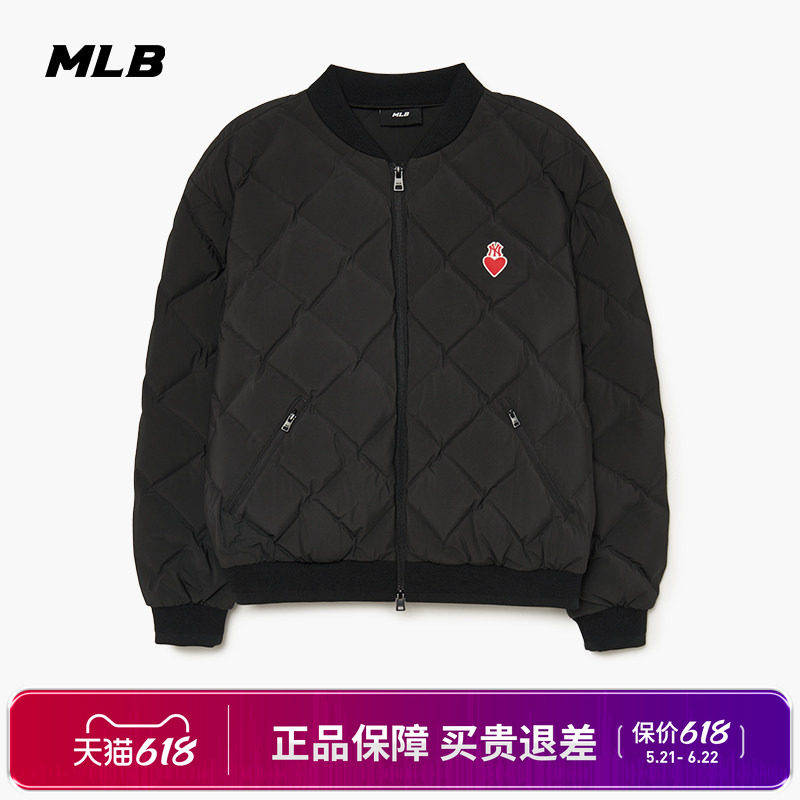刺绣短款羽绒服MLB时尚立领