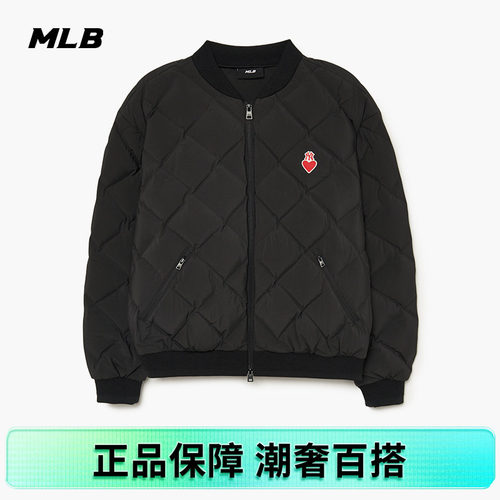 刺绣短款羽绒服MLB时尚立领