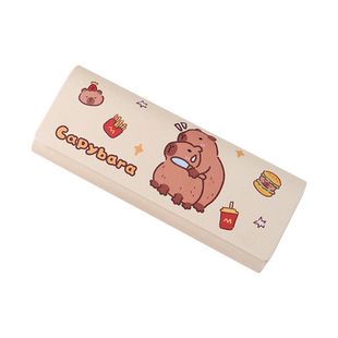 卡通汉堡磁吸眼镜盒高级感便携随身抗压耐摔女款墨镜近视眼睛盒子