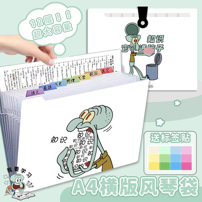 横版风琴袋文件夹试卷多层大容量