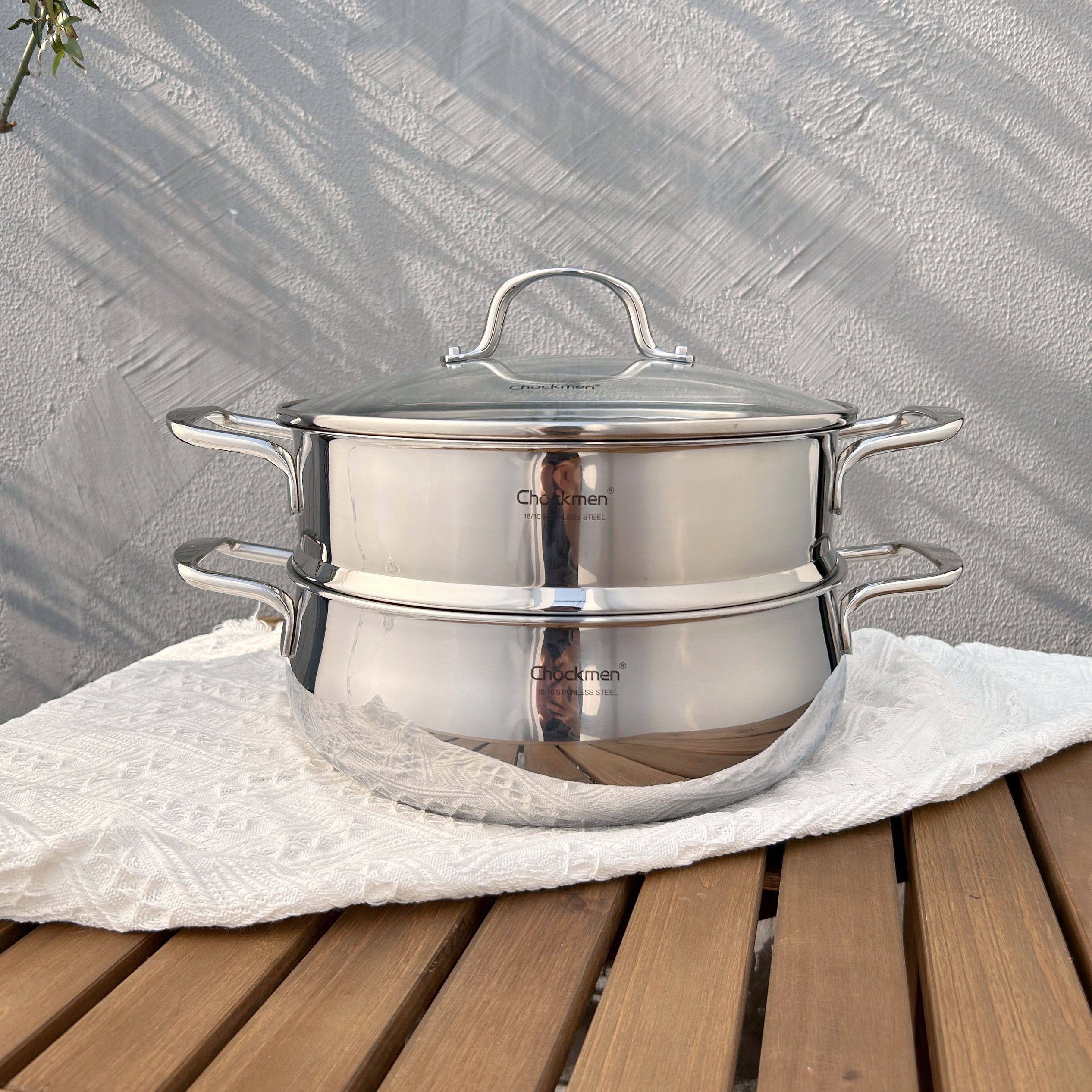 德国双立人304不锈钢加厚双层蒸笼蒸锅蒸馒头电磁炉燃气灶专用汤