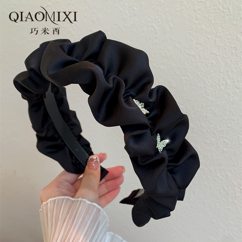 法式缎面褶皱高颅顶发箍