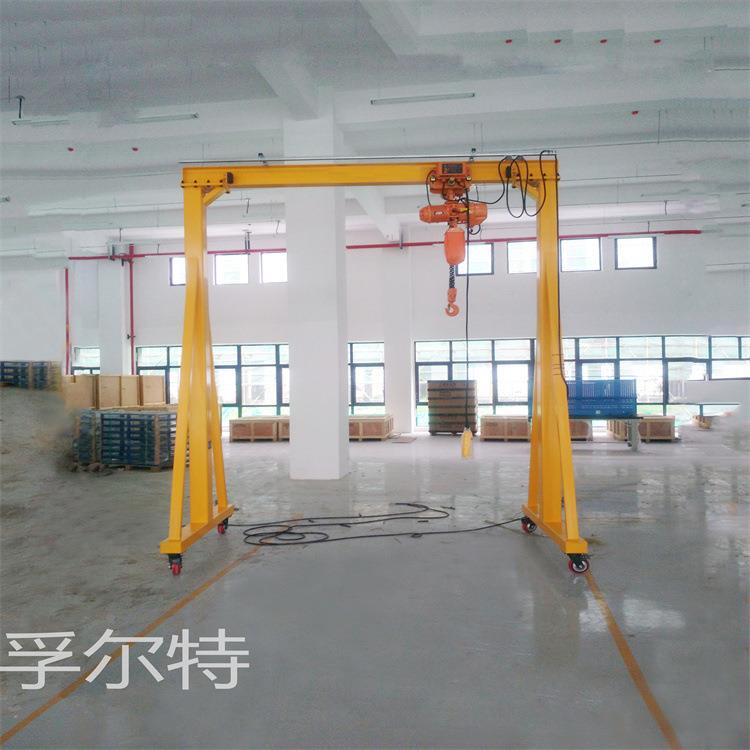 FT5小型移动式龙门架1t2t吨车间库房电动手推无轨升降起重龙门吊