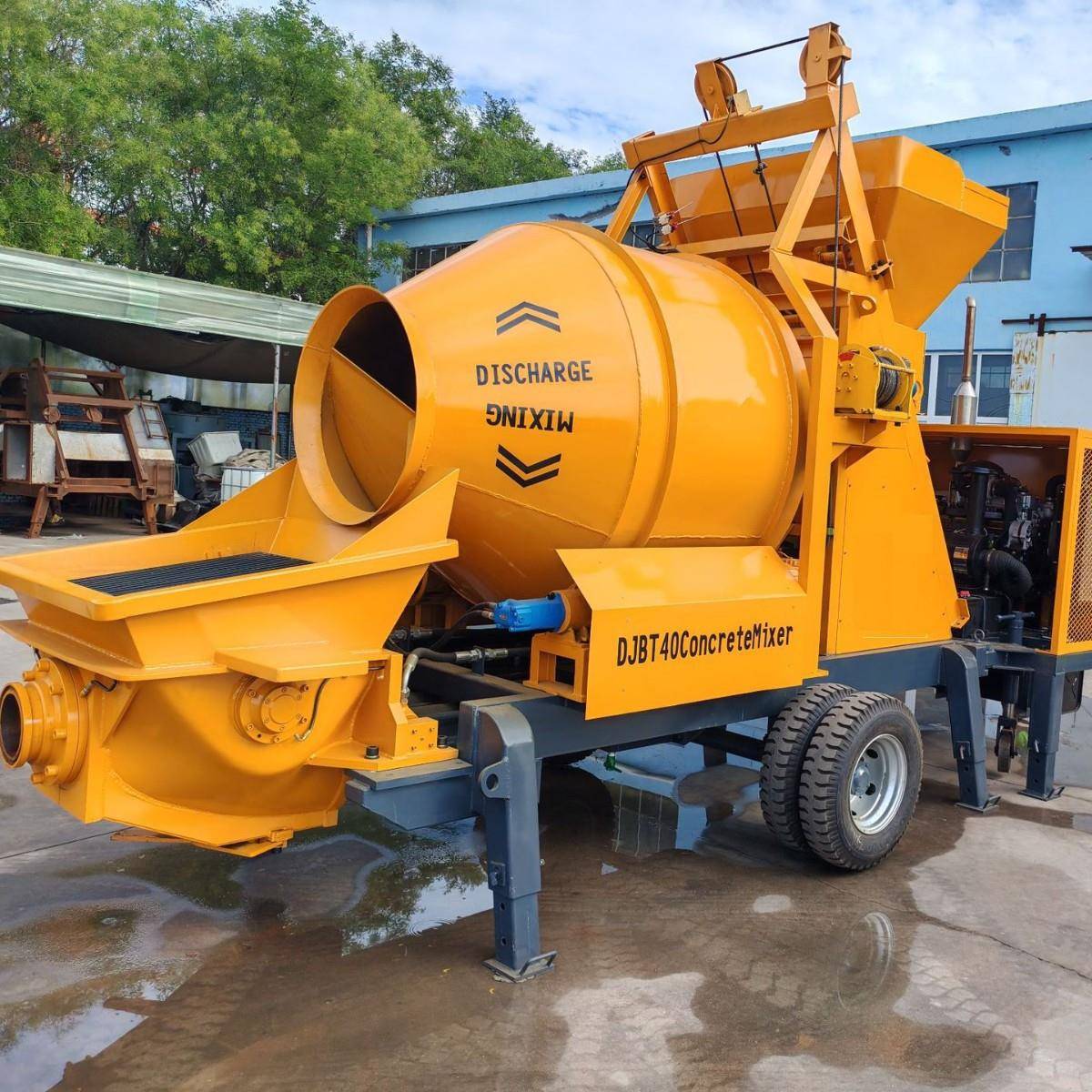 搅拌输送泵车一体机混凝土搅拌输送拖泵柴油动力