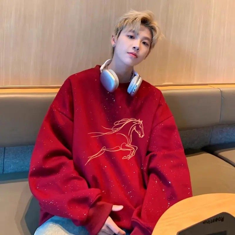 特大码300斤马年本命年圆领卫衣男女装秋冬季2026新年情侣款外套2,男装,卫衣,淘宝优惠券,粉丝福利购,淘宝优惠卷