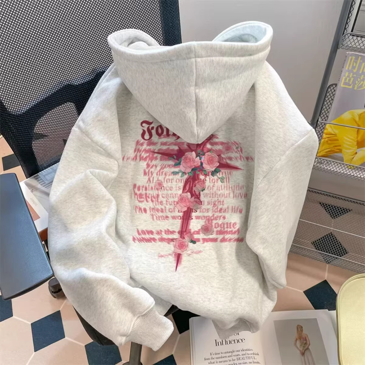 大码300斤美式高街连帽卫衣男女