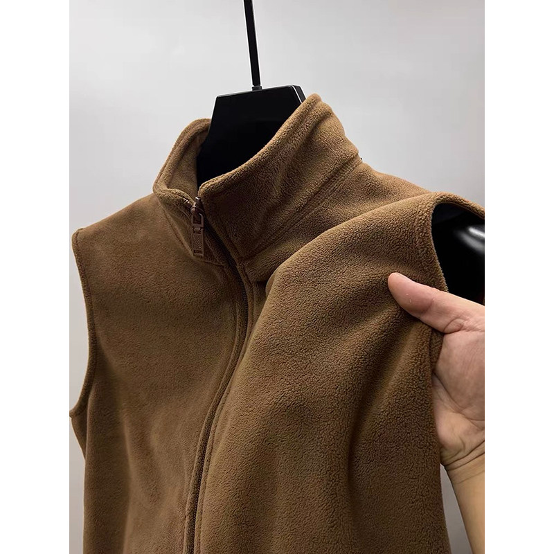 摇粒绒立领马甲男拉链秋冬季加绒双面奥粒绒大码无袖开衫外套背心,男装,常规马甲,淘宝优惠券,粉丝福利购,淘宝优惠卷