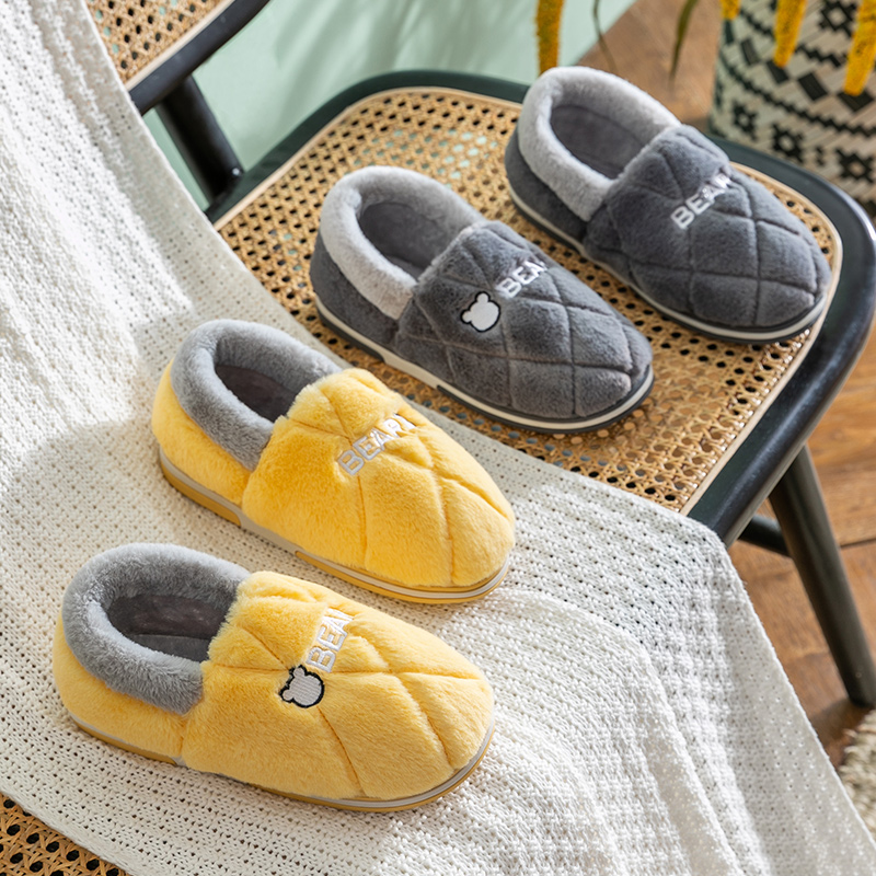 男士棉拖鞋男秋冬季包跟室内厚底保暖家居防滑毛毛棉鞋女冬264