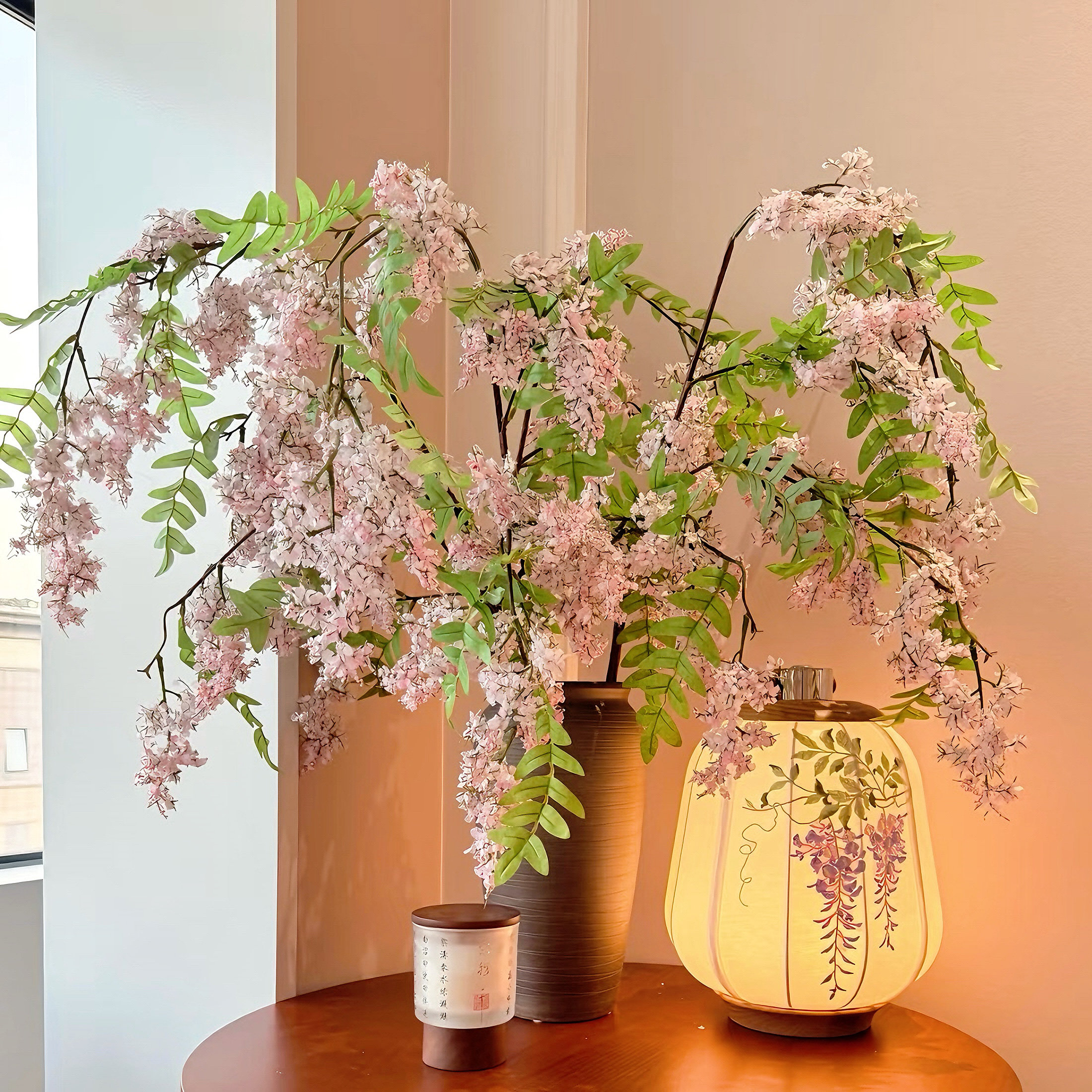 仿真槐蕊花法式自然风单枝假花室内家居装饰摄影道具大枝