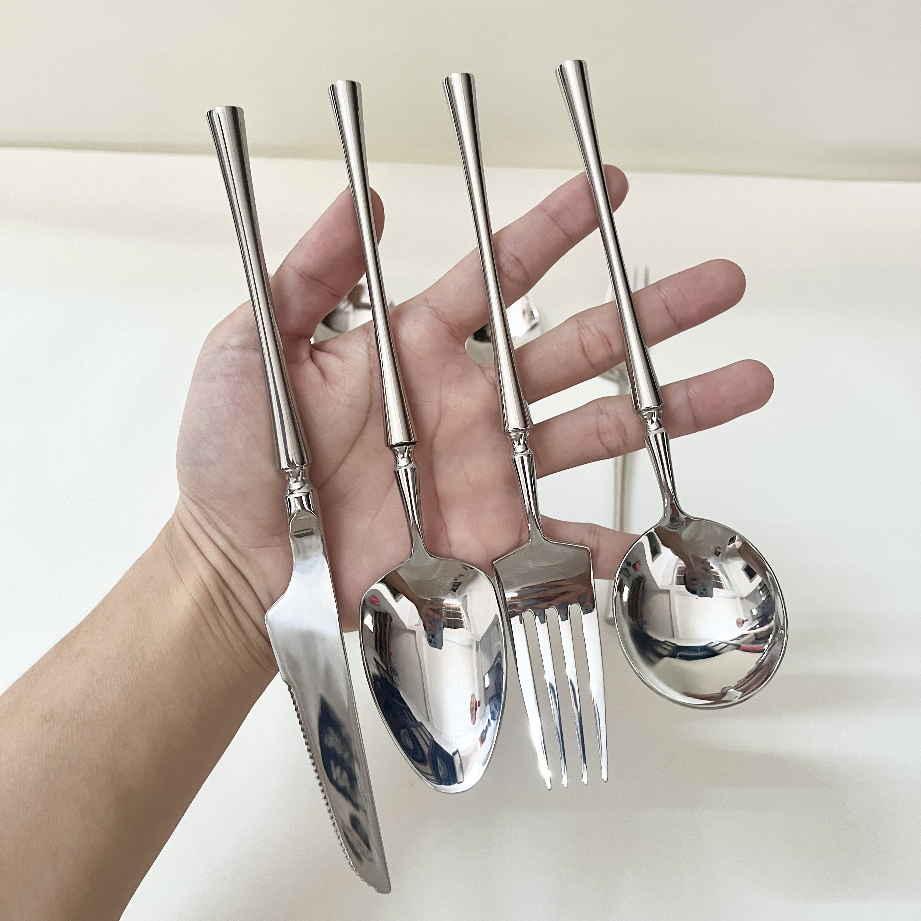 304不锈钢西餐套装小蛮腰长柄餐具牛排刀叉勺四件套家用餐厅高档,餐饮具,西餐餐具套装,淘宝优惠券,粉丝福利购,淘宝优惠卷