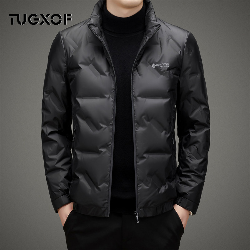 立领纯色羽绒服男士2025年冬季新款隔热保暖潮流舒适简约休闲外套