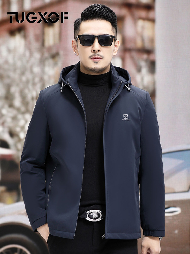 2025新冬季轻薄羽绒服保暖休闲男装男士中年爸爸鸭绒夹克男款外套