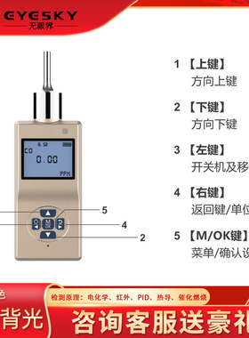 挖矿采煤便携式氧气O2检测仪点阵显示屏无眼界出品