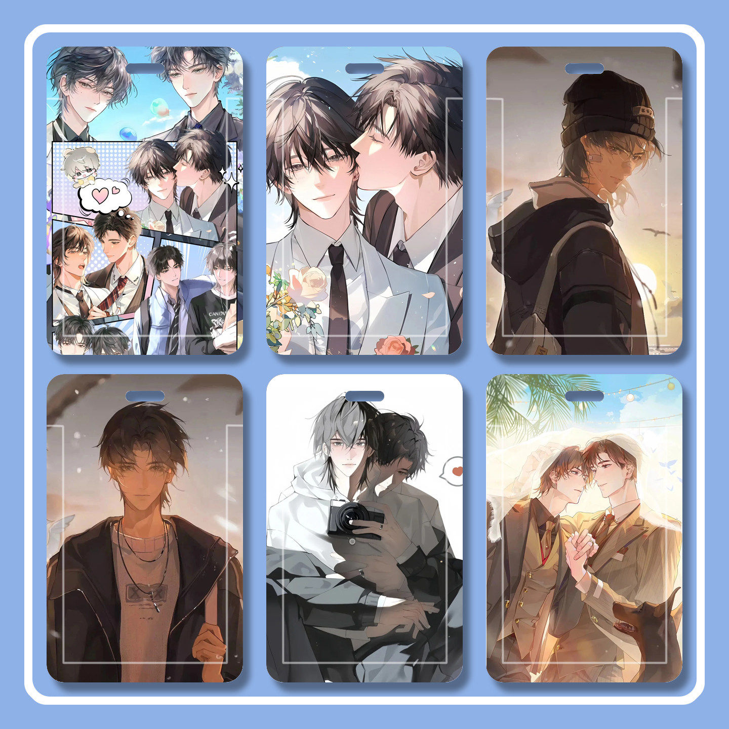 等我放学周边学生卡多功能游戏胸牌双面透明精美滑盖硬饭卡套动漫