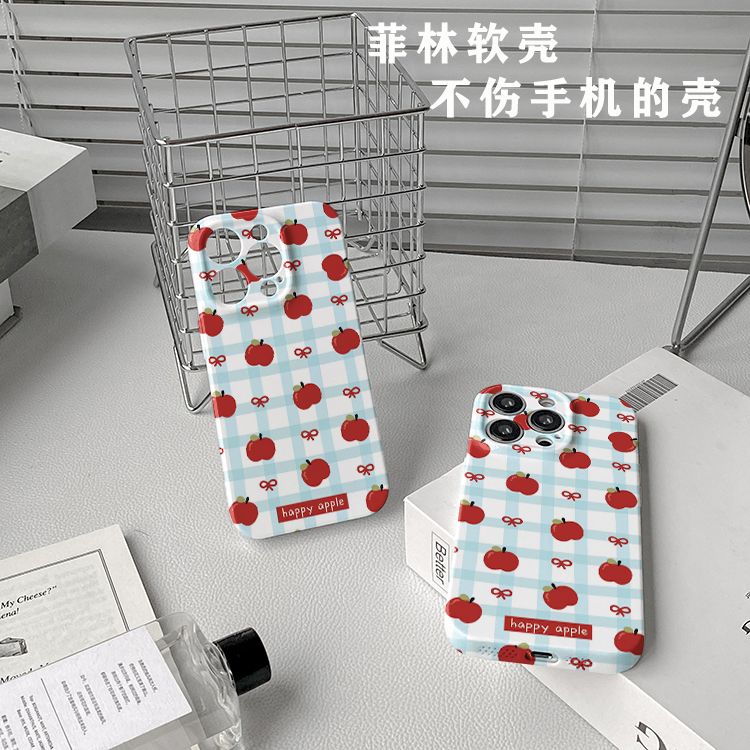菲林软壳苹果15pro手机壳14Pro/16格子苹果耐脏13pro亮12全包Xs定制