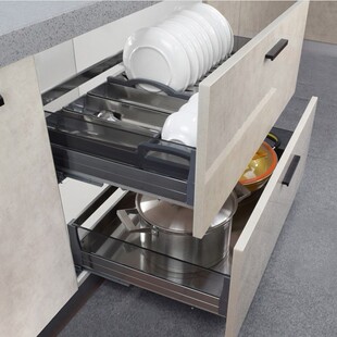 抽屉式门板!钢化玻璃炉台拉篮 碗碟篮 锅篮地柜拉篮阻尼导轨整套