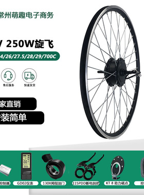 自行车改装电动助力车套件48V250W齿轮电机后驱旋飞昆腾LCD4仪表
