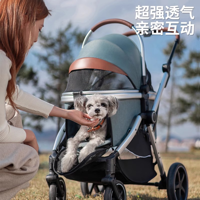 工厂直销MDG宠物推车 小中型狗推车分离升级款户外老年犬猫咪推车