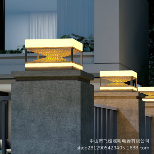户外柱头灯防水别墅庭院灯太阳能门柱灯室外围墙大门花园立柱灯