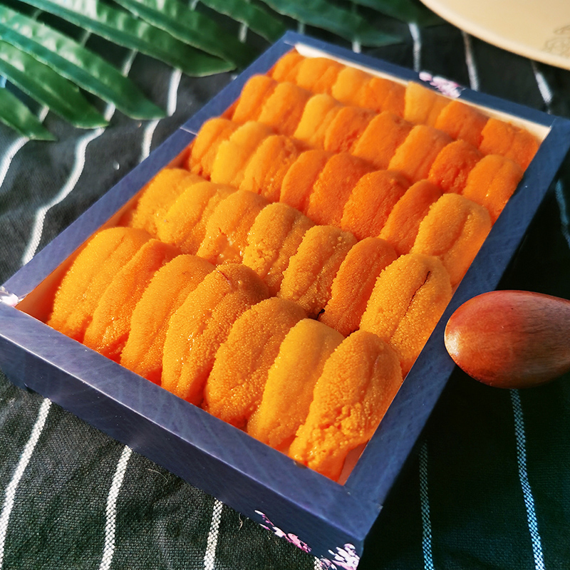 大连海鲜特产小平岛木盒海胆肉新鲜海胆现剥冷冻即食日料刺身80g