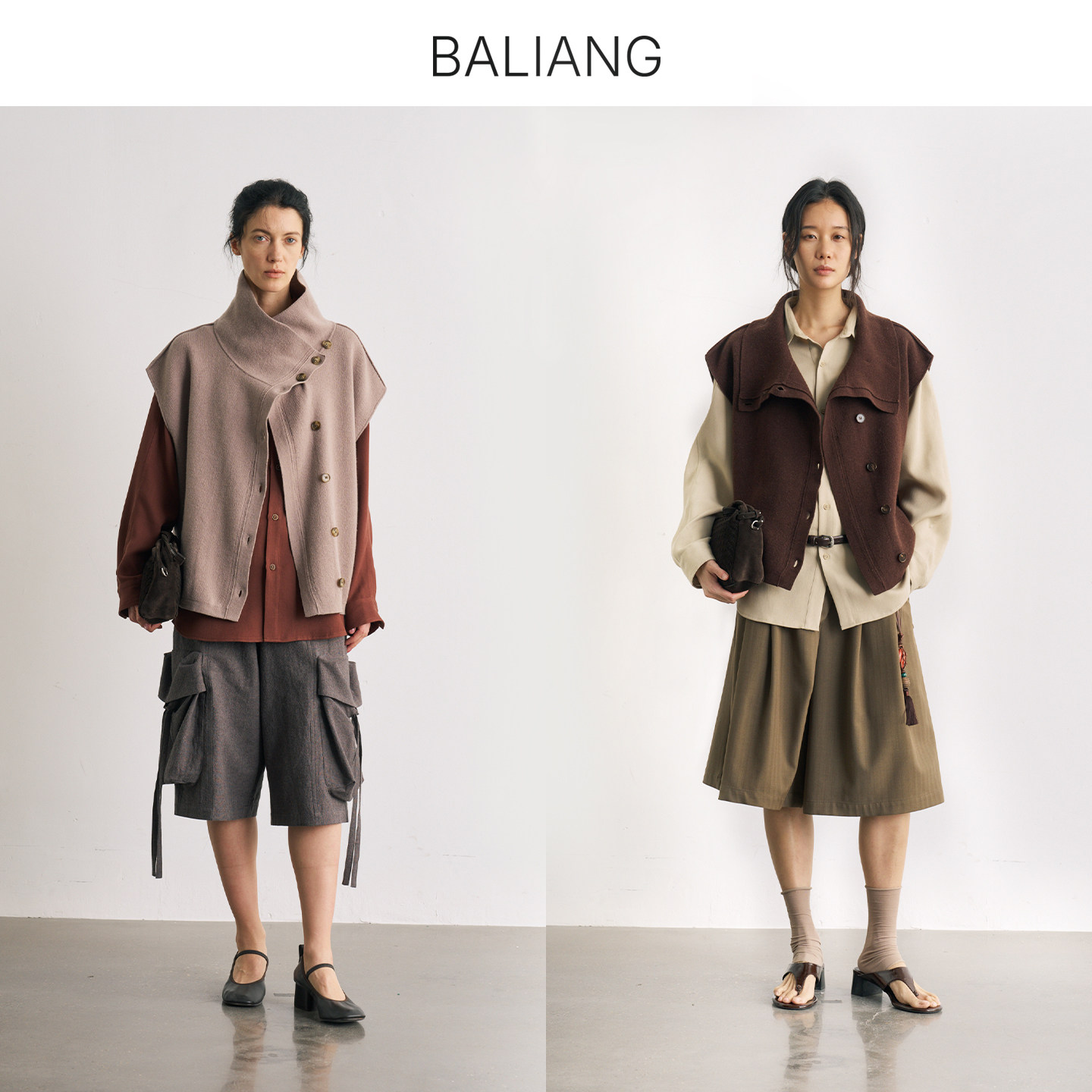 BALIANG捌梁〔丛茸〕多扣位穿着无袖立领毛织针织开衫马甲外套,女装/女士精品,马夹,淘宝优惠券,粉丝福利购,淘宝优惠卷