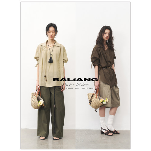 BALIANG「捌樑」枳'twig'兰精天丝混纺薄纱透感燕尾荡领长袖衬衫