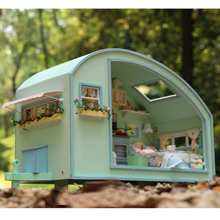 大 智趣屋diy小屋时光之旅房车模型创意女生礼物别墅模型玩具拼装