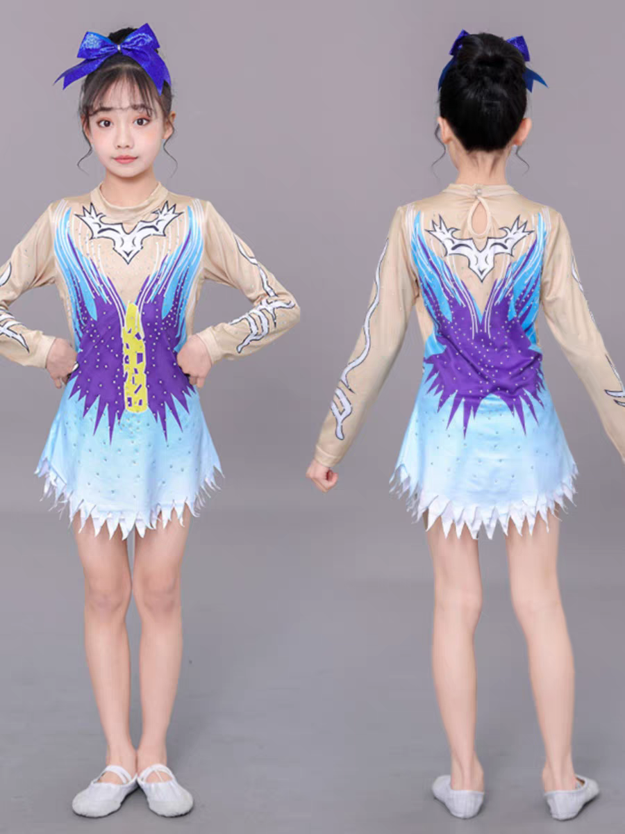 儿童啦啦操比赛服烫钻拉拉操运动会加油舞蹈服专业竞技男女比赛服