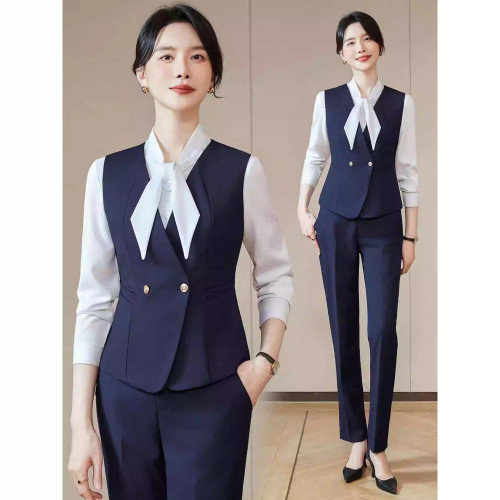 职业马甲套装女酒店前台接待工作装秋空姐制服美容院服务员工作服
