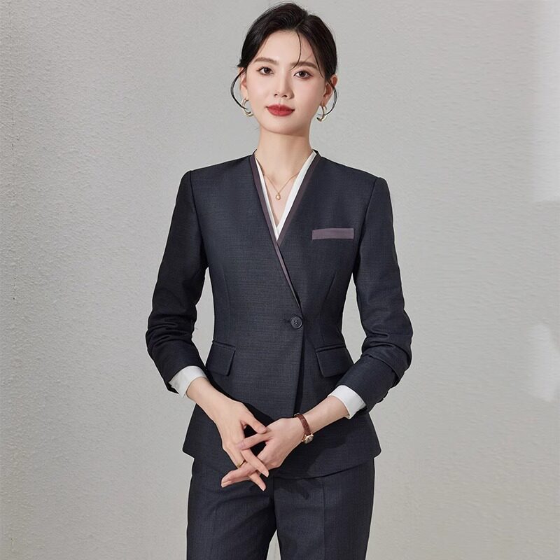 职业西装套装女秋冬酒店前台经理工装美容院珠宝店制服西服工作服