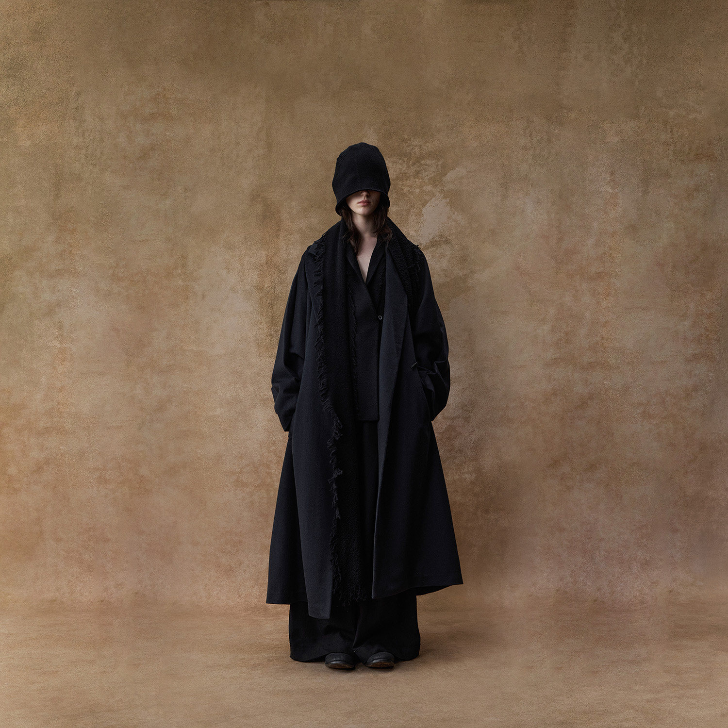 Elywood羊绒弯刀袖大衣立领宽松通勤长款外套高级感秋冬保暖外衫,女装/女士精品,毛呢外套,淘宝优惠券,粉丝福利购,淘宝优惠卷