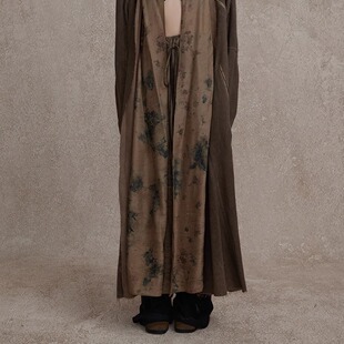 显瘦纯色休闲裤 子长款 通勤百搭宽松垂感裤 Elywood棕色绑带阔腿裤