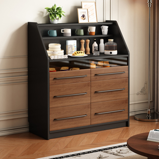 实用木餐边柜茶水柜靠墙一体柜子储物柜客厅置物柜边柜橱柜收纳柜