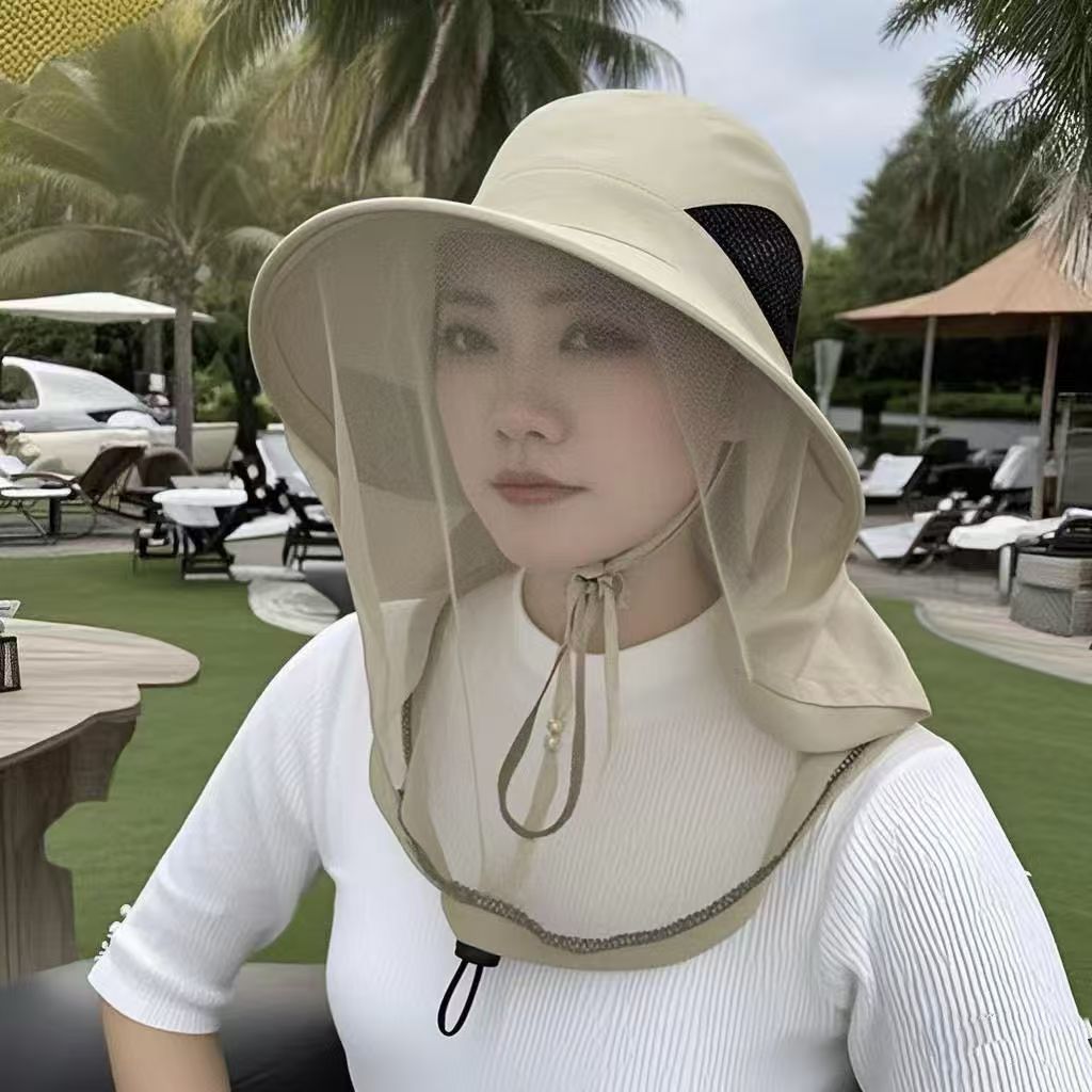 防蚊虫夏季男士防晒钓鱼帽子养蜂