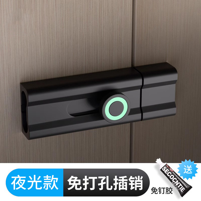 免打孔插销锁门栓防盗门拴反锁门神器明装卧室房门卫生间门锁卡扣