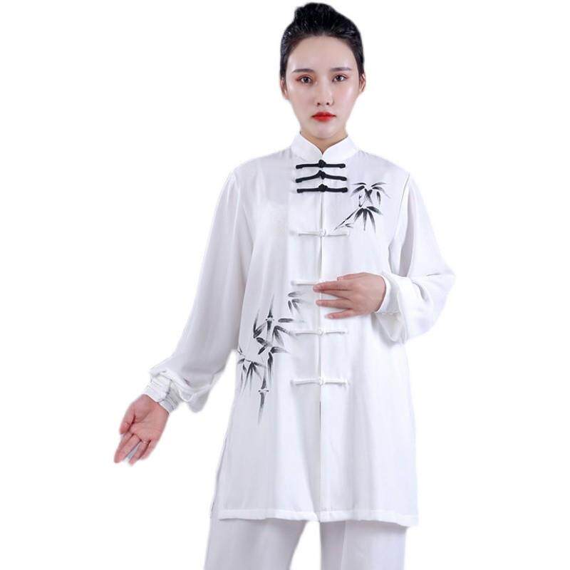 春秋季太极服太极拳服男女武术服团体演出u服白色八段锦练功服