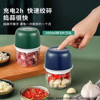 新款电动蒜泥器打蒜器辣椒蘸料厨房家用绞肉机小型便捷