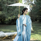 原创正品 魏晋风仙气飘逸侠客霸气 衫 汉服男女款 晋制齐腰襦裙大袖