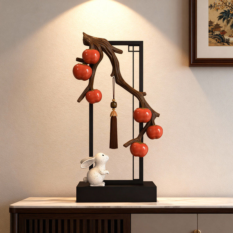 新年柿柿如意摆件家居装饰品电视柜玄关中式客厅旺宅新家乔迁礼品,家居饰品,装饰摆件,淘宝优惠券,粉丝福利购,淘宝优惠卷