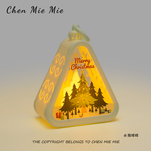 「Merry Christmas」圣诞节复古小夜灯发光礼物桌面摆件具氛围灯