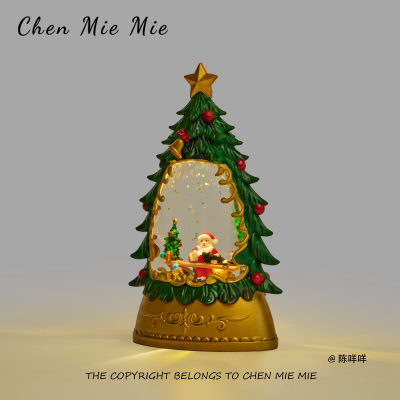 「无聊了看看树下的老人」圣诞节小夜灯雪人老人桌面摆件礼物装饰