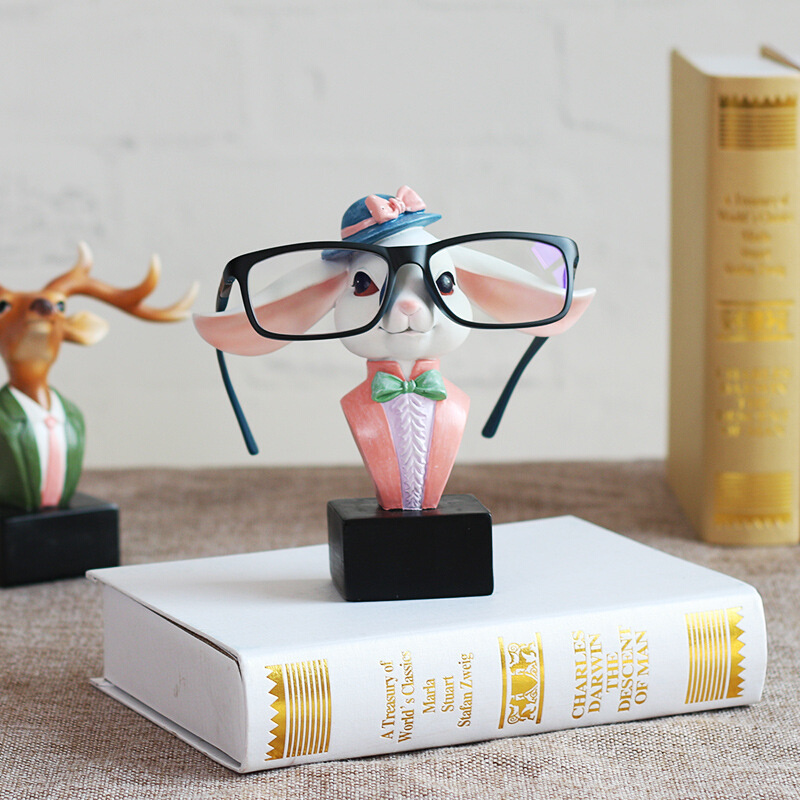 创意可爱动物眼镜搁架眼镜店装饰品办公室摆件礼物桌面眼镜支架