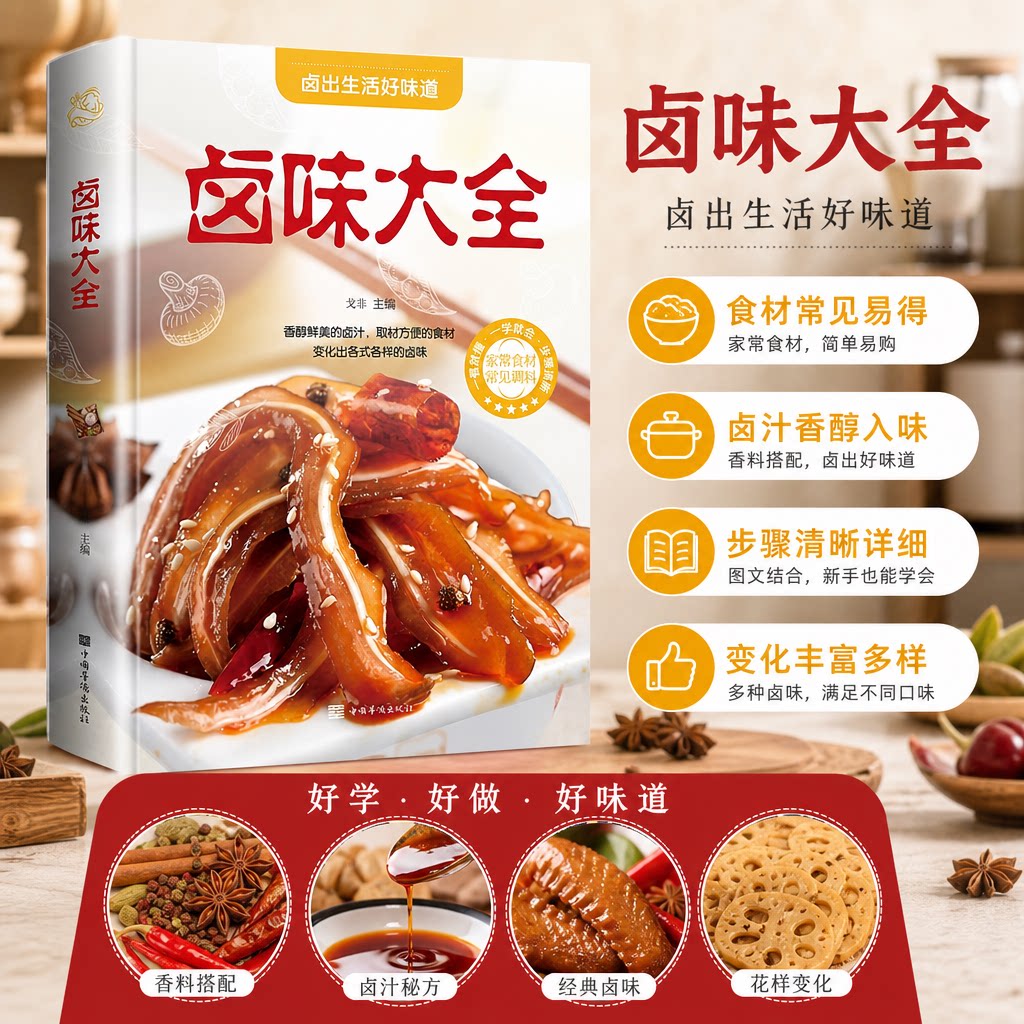卤味大全菜谱家常菜食谱做法大全家用新手卤菜技术配方书籍简单卤素菜卤水卤牛肉卤菜技术制作秘方配方卤味教学美食做菜书籍畅销书