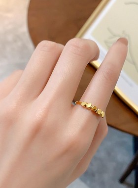 新中式小方糖钛钢戒指女