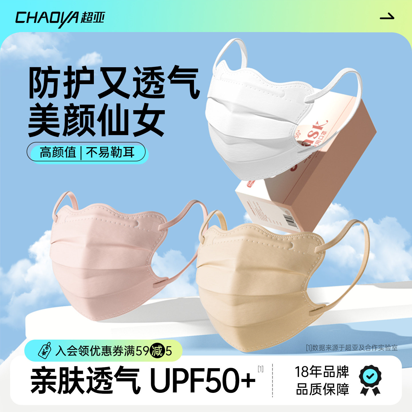 超亚｜一次性防晒口罩｜免清洗图片
