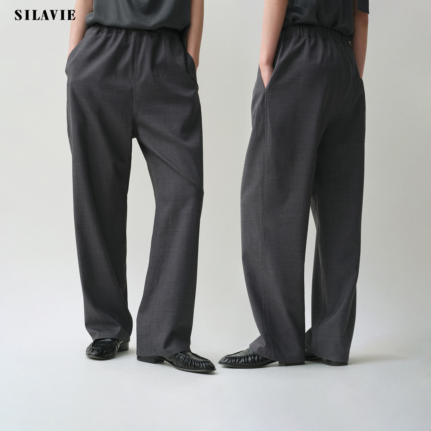 SILAVIE轻奢老钱澳毛小众设计松紧腰西裤,女装/女士精品,西装裤/正装裤,淘宝优惠券,粉丝福利购,淘宝优惠卷