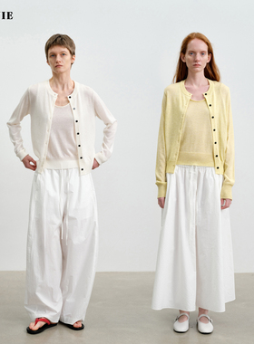 SILAVIE 微闪羊毛松弛感毛织开衫背心两件套套装女2026春季新款