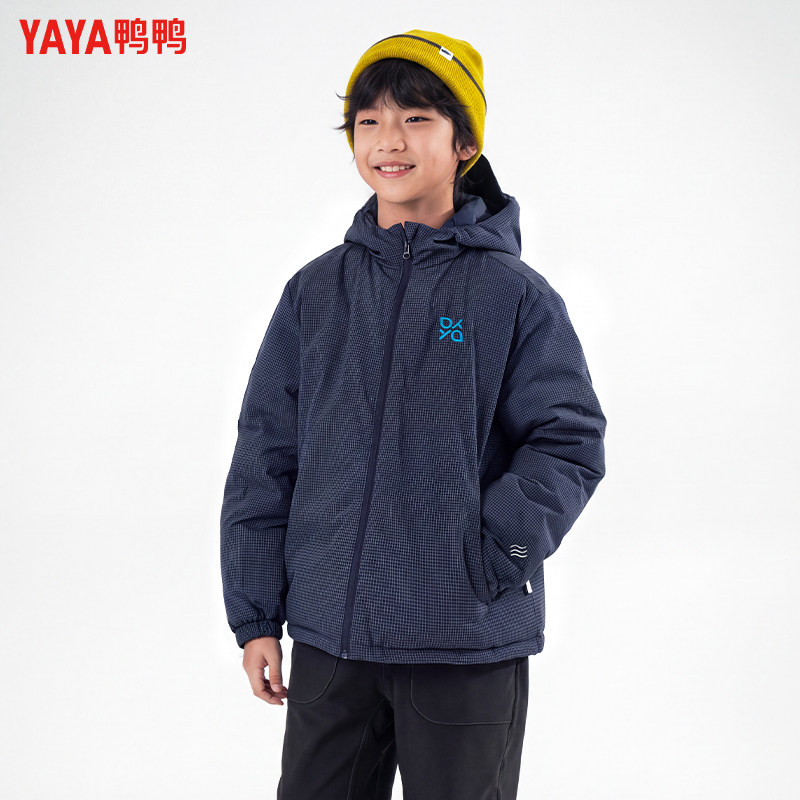 YAYA鸭鸭儿童中大童羽绒服男女童三防加厚保暖冬季新款连帽外套