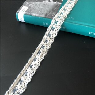 2cm宽纯棉线网布刺绣水溶蕾丝辅料花边旗袍领边衣服蝴蝶结装饰