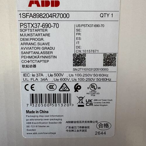 议价B软启动器PSTX37-690-70PSTX30-690-70PSTX44-690-70